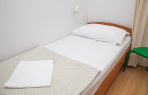 1 bedroom, desk, iron/ironing board, travel cot