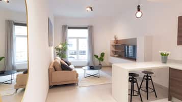 Appartement Premium, 1 chambre, non-fumeur, vue ville | Coin séjour