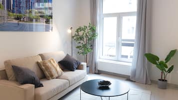 Appartement Premium, 1 chambre, non-fumeur, vue ville | Coin séjour