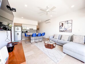 Apartment, Multiple Beds (Pura Gorgeous & Trendy 2Bedroom near ) | Living area - Pura Gorgeous & Trendy 2bedroom Near to 5th Avenue (Playa del Carmen)