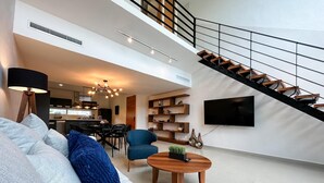 Apartment, Multiple Beds (AZULB15 3 Bedroom Playacar Phase II) | Living area - Azulb15 3 Bedroom Playacar Phase II (Playa del Carmen)