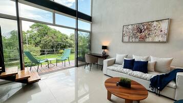 Departamento, varias camas (AZULB15 3 Bedroom Playacar Phase II) | Área de sala de estar