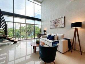 아파트, 침대(여러 개) (AZULB15 3 Bedroom Playacar Phase II) | 거실 공간