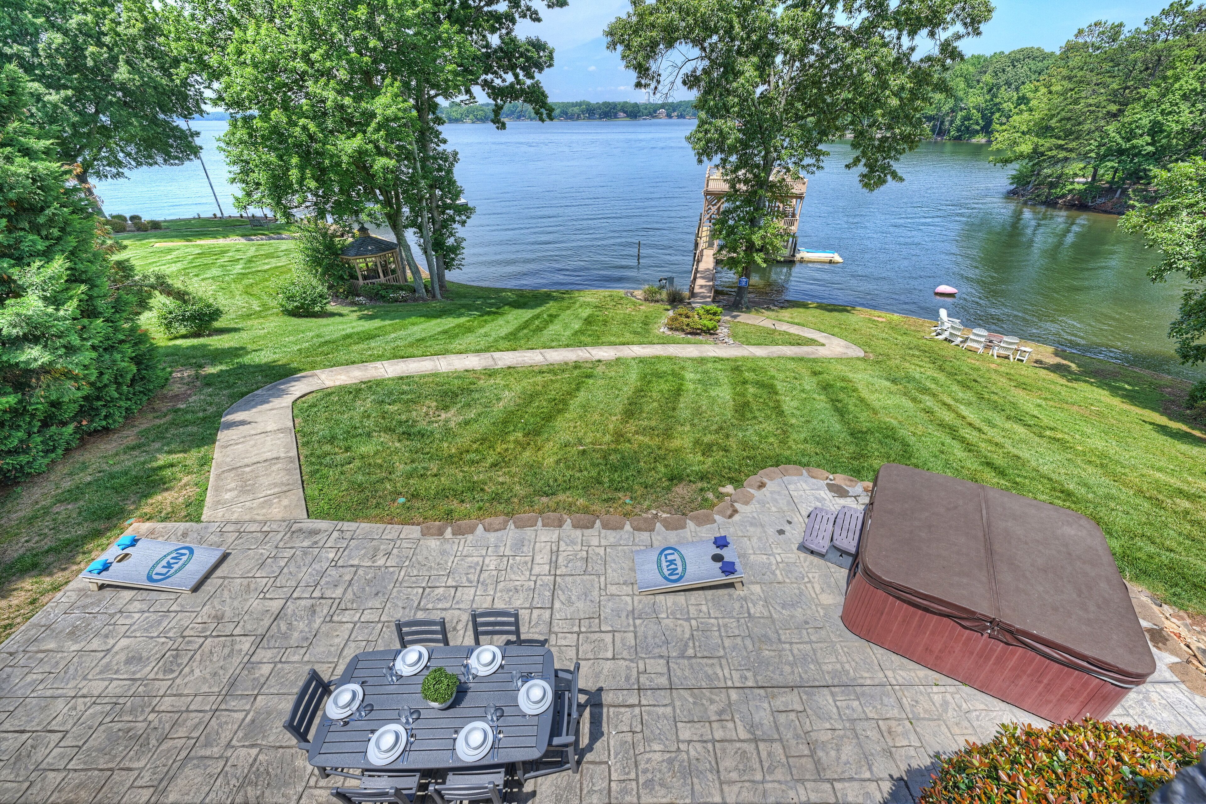 7 BDR Waterfront Estate w/ Private Dock, Game Room, Hot Tub, & More