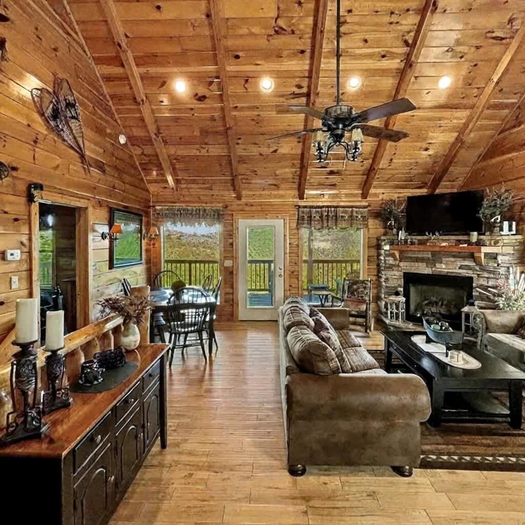 Smart TV, fireplace, video games, DVD player