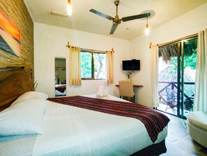 豪華客房, 1 張特大雙人床及 1 張梳化床, 花園景