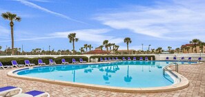 Outdoor pool, a heated pool - 8313 Ocean Front 3rd Floor-Ocean & Racquet Resort 20% DISCOUNT ON 7+NIGHT STAYS (St. Augustine Beach)