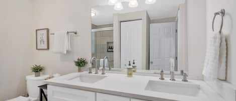 Hair dryer, towels