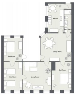 Floor plan - Carolina's apartments - The Square (København)