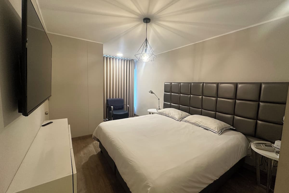 Premium Apartment | Egyptian cotton sheets, premium bedding, down comforters, desk