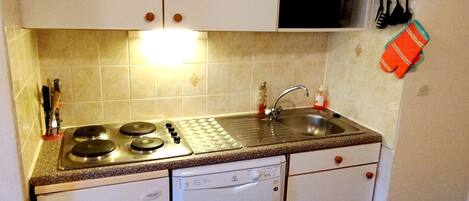 Fridge, microwave, stovetop, dishwasher