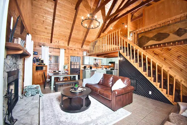 Smart TV, fireplace, video games, books