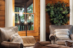 Smart TV, fireplace, video games, books