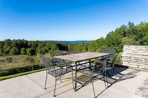 Outdoor dining - Large Historic Home with views of Crystal Lake & Lake Michigan (Frankfort)