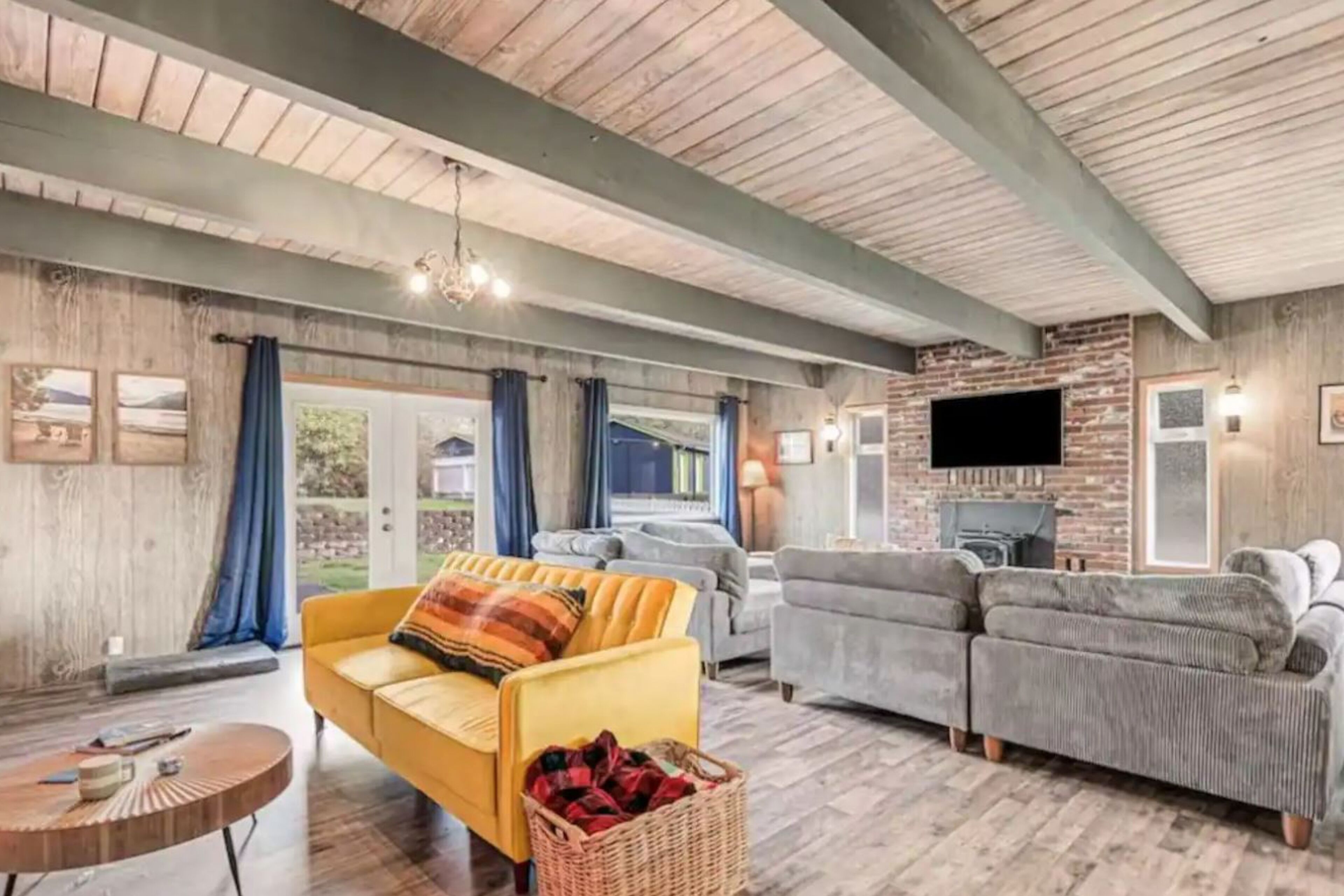 Dog-friendly coastal home full of color with children's items & firepit