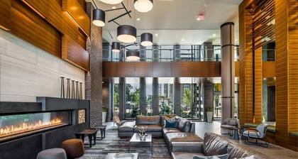 Steps from Lake Fairfax Park | Fireplace Lounge