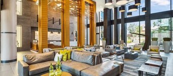 Steps from Lake Fairfax Park | Fireplace Lounge