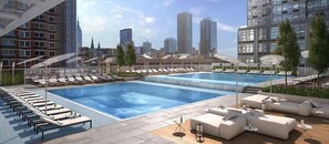 Indoor pool, a heated pool - Bright & Spacious 1BR | Perfect for Medical Staff | Midtown West | by GLS (New York)
