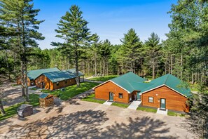 Exterior - Modern dog-friendly cabin with hot tub, gas fireplace, patio, grill, & washer/dryer (Conover)