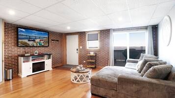 Smart TV, chimenea, videojuegos y libros