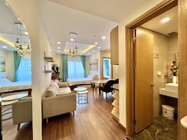 Family Apartment | Memory foam beds, individually decorated, individually furnished, desk