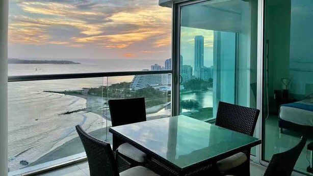 Apartment, 1 Bedroom, Balcony, City View | Outdoor dining - Apartment Cartagena Castillogrande Beach Front 2 Bedrooms, 2 Bathrooms, Balcony (Cartagena)