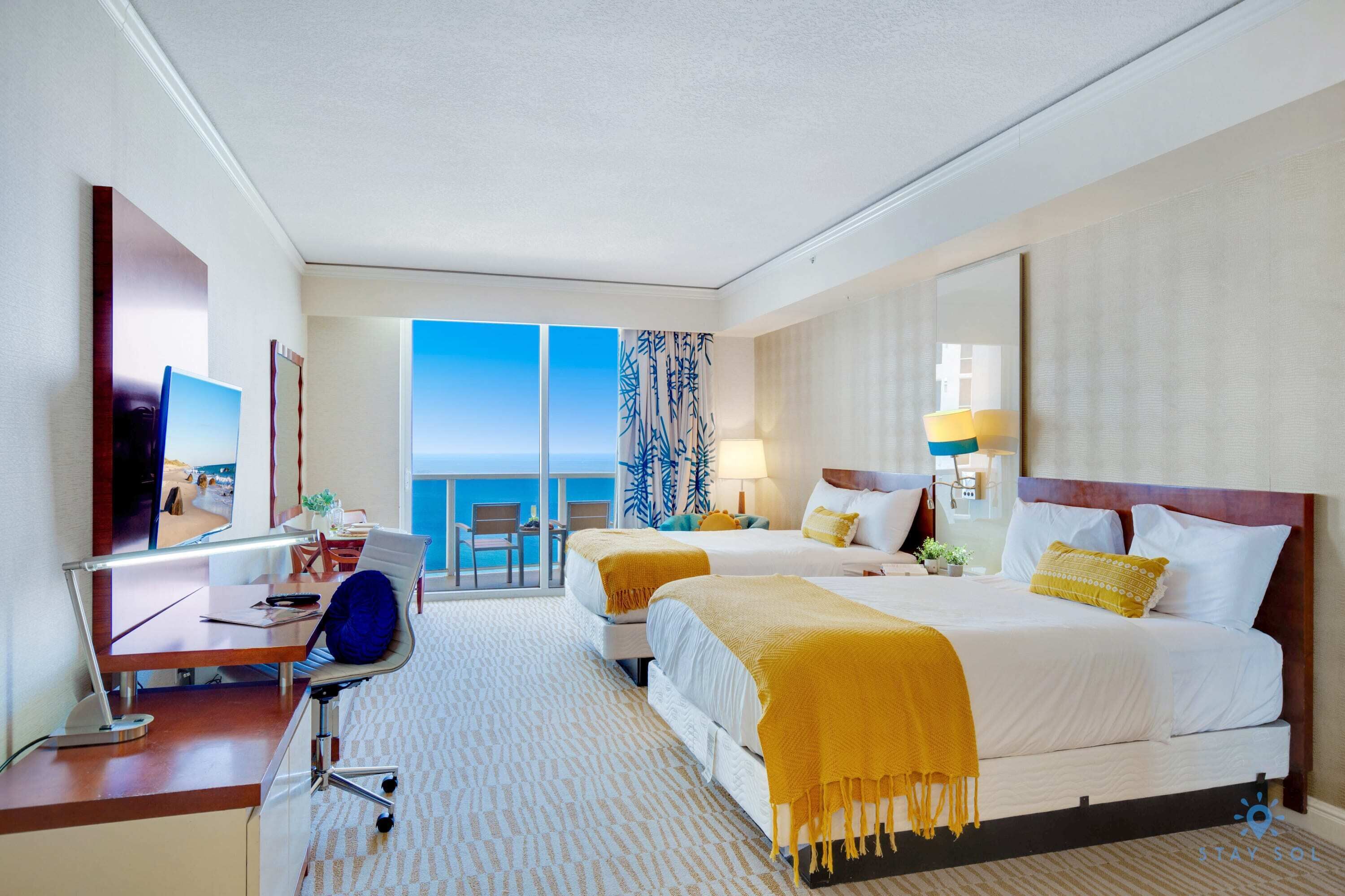 Desk, iron/ironing board, travel crib, WiFi