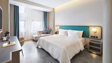 Værelse - 1 dobbeltseng (Studio 30) | Pengeskab på værelset, mørklægningsgardiner, gratis Wi-Fi, sengetøj