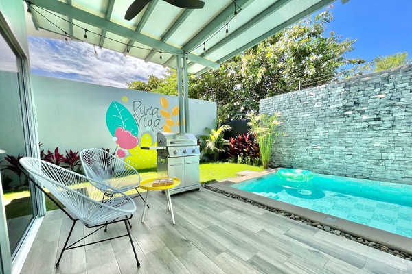 Enjoy the private and secure property and refreshing pool.