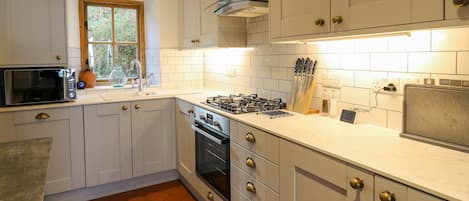 Fridge, dishwasher, electric kettle, toaster