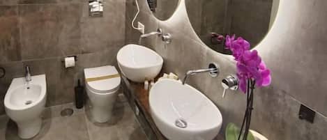 Dusche, Haartrockner, Bidet, HandtĂŒcher