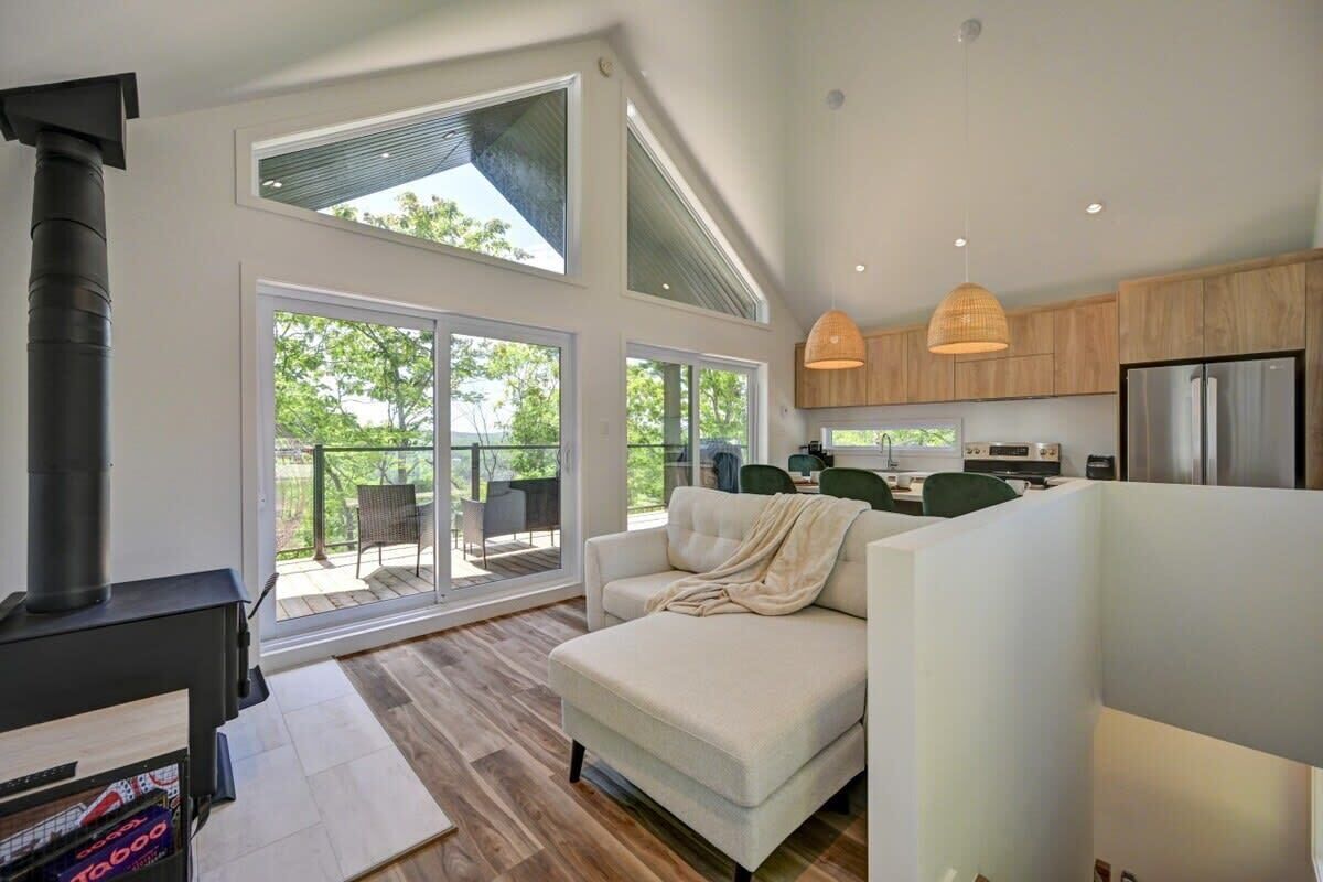 Una televisión, una chimenea