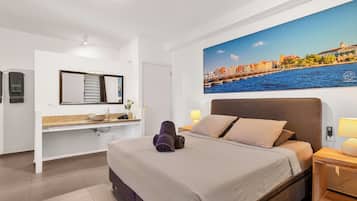 Premium bedding, pillow-top beds, in-room safe, individually decorated