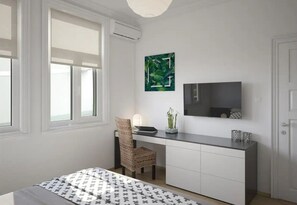 1 makuuhuone, työpöytä, Wi-Fi, vuodevaatteet