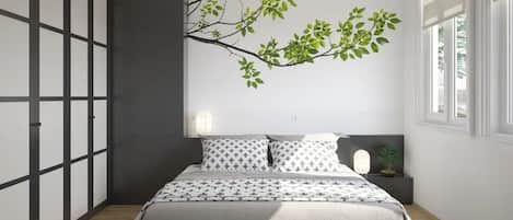1 bedroom, desk, WiFi, bed sheets