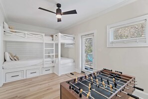 4 bedrooms, iron/ironing board, travel cot, WiFi