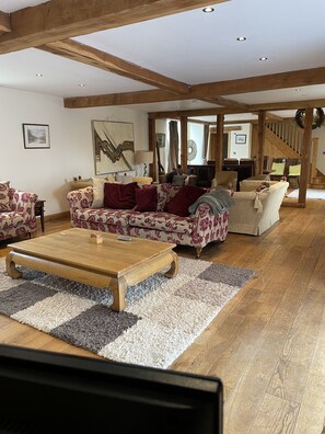 House | Living area | TV, fireplace
