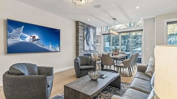 Fernseher, Kamin, Stereoanlage, Arbeitsbereiche