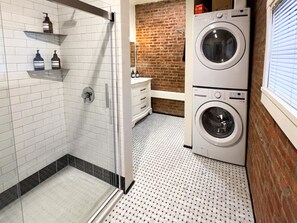 Hair dryer, towels