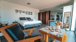 1 bedroom, desk, soundproofing, iron/ironing board