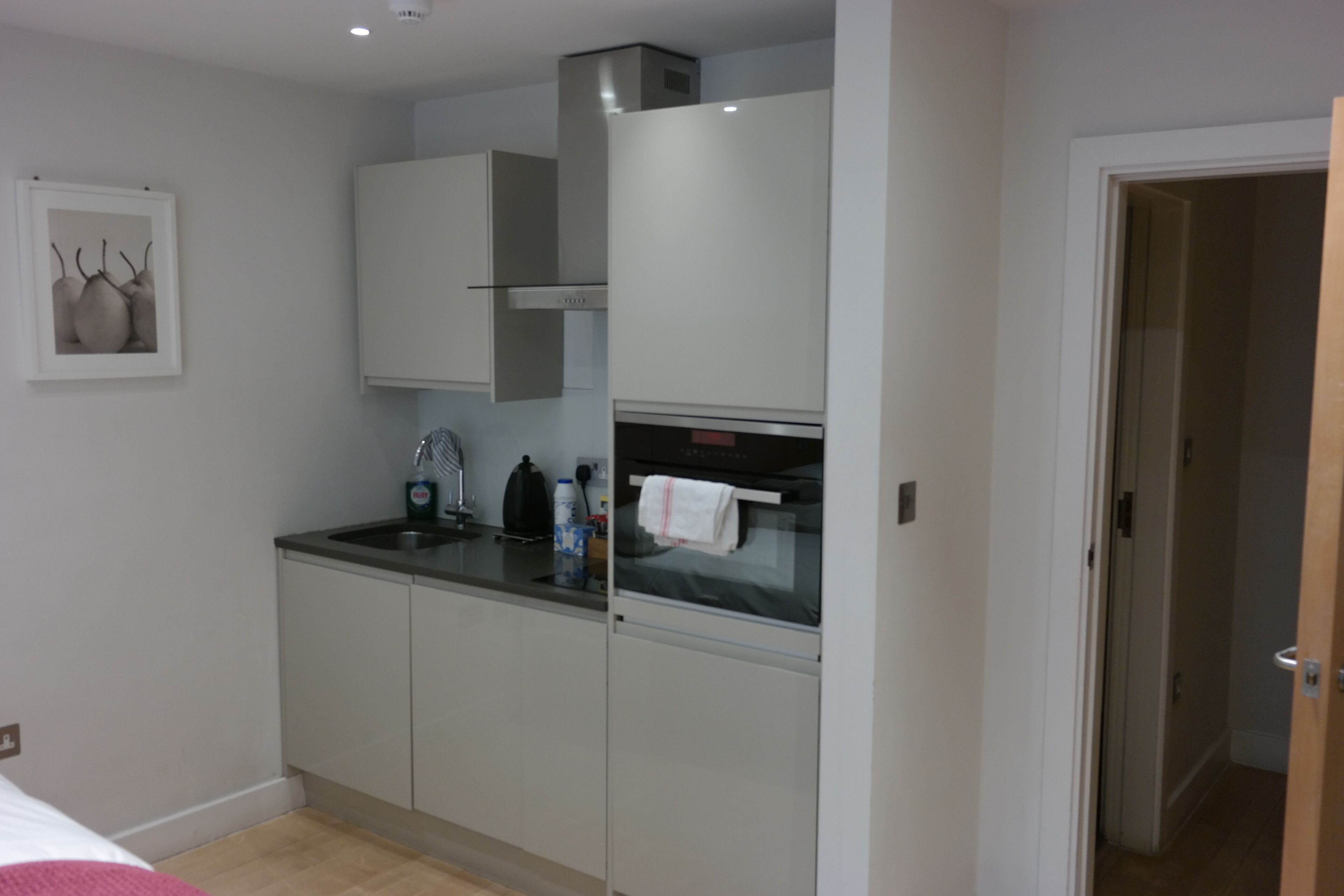 Studio Apartment 3 | Private kitchen | Fridge, microwave, oven, stovetop