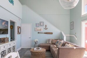 TV, DVD player - 2 Seas the Day West, Oceanfront Duplex in Emerald Isle, NC! (Emerald Isle)