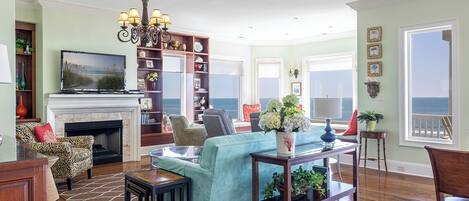 TV, fireplace, DVD player