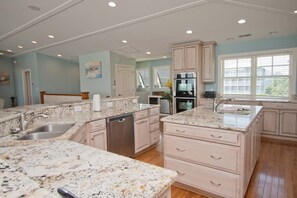 Fridge, microwave, oven, dishwasher - A Sandy Ridge, Oceanfront House in Emerald Isle, NC! (Emerald Isle)