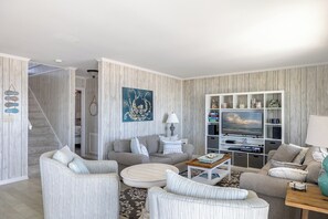 TV, DVD player, stereo