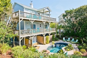 A heated pool - Anchor's Away, Oceanview House in Emerald Isle, NC! (Emerald Isle)