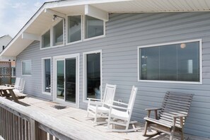 Terrace/patio - Attitude Adjustment, Oceanfront House in Emerald Isle, NC! (Emerald Isle)