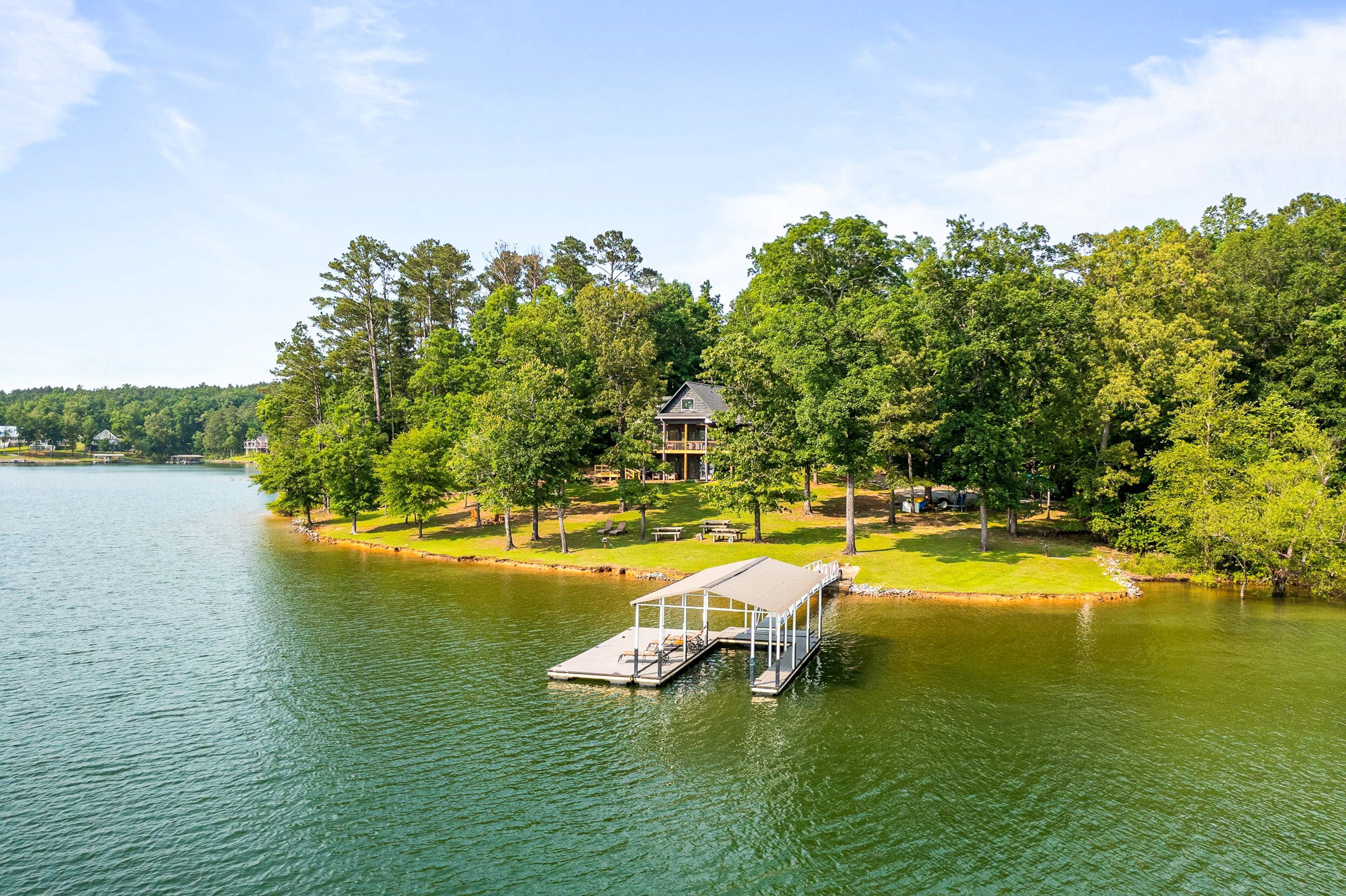 Lakefront home with private dock, kayaks/SUP, firepit, decks, & Ping-Pong