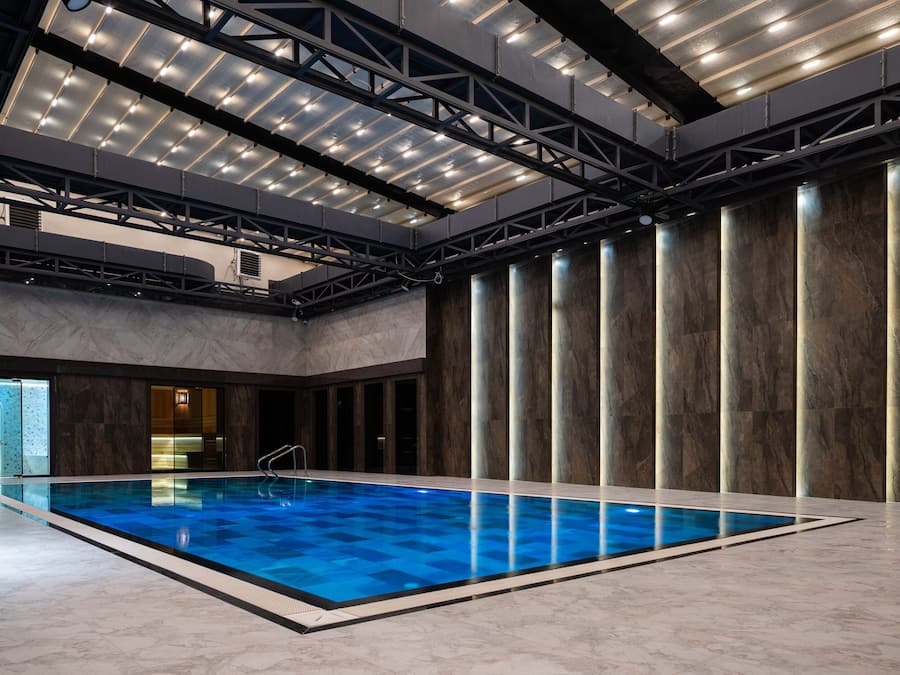 Indoor pool, seasonal outdoor pool