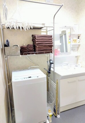 Hair dryer, towels